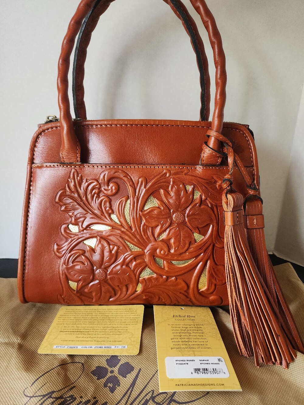 ✨️NWT✨️ Patricia Nash Limited Edition Sophie Etched Rose Bag, $249 MSRP